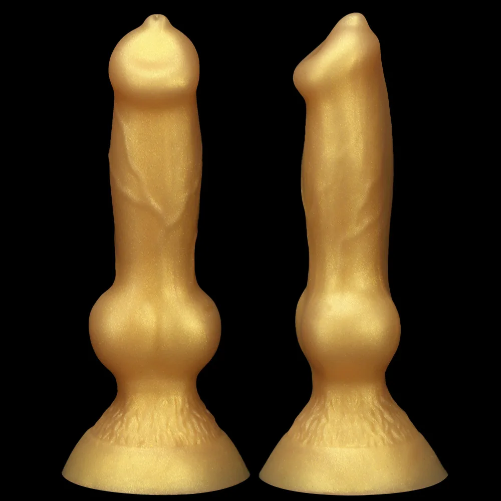 MINI Golden ANIMAL Dildo Flesh Realistic Dog Dildo Vagina Anal Butt Super Simulation Thick Adult Products Women Sex Toys
