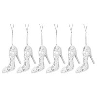 6 Pcs Christmas High Heels Hanging Ornaments Tree Decorations Mini Plastic Xmas High-heeled Shoes Pendant 1