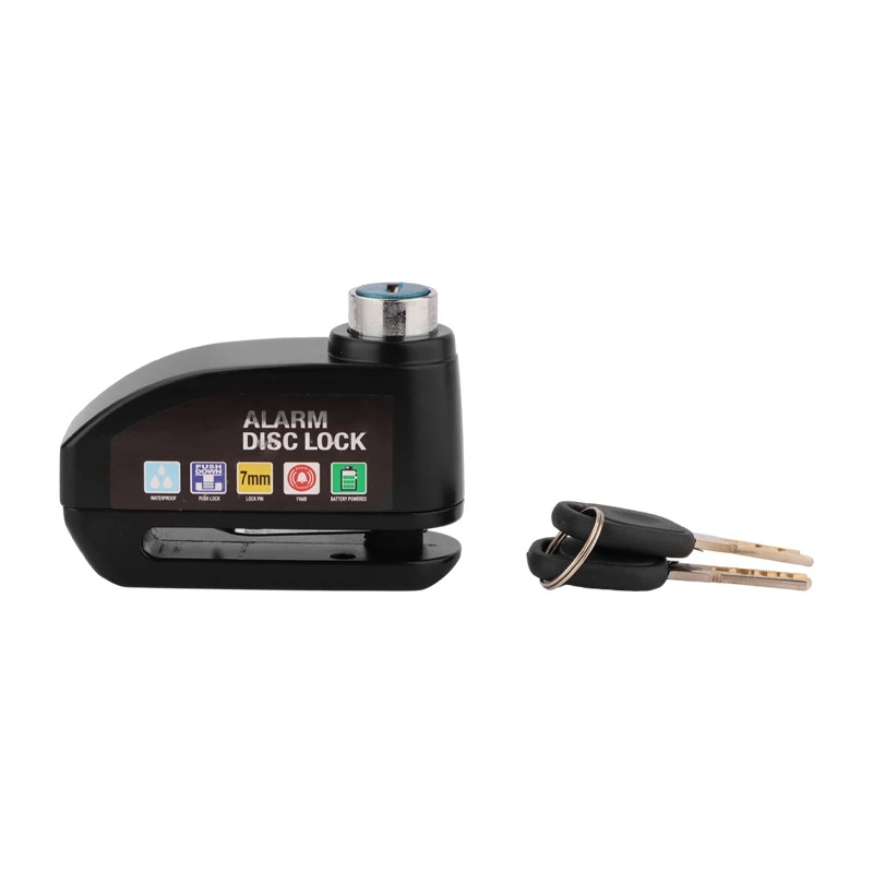 

Motorcycle Disc Brake Lock Motorcycle Bike Scooter Security Lock Waterproof Alarm Sound Black