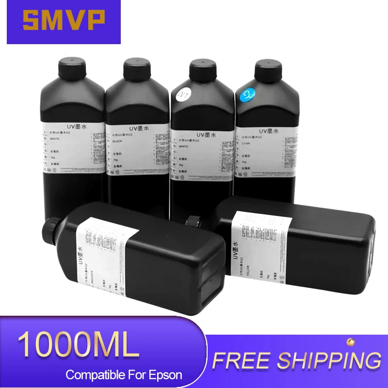 

1000ML UV Curing Ink For Epson XP600 TX800 L800 L805 L1800 R290 R300 1390 1400 1410 1430 DX5 DX7 DX10 UV Printer