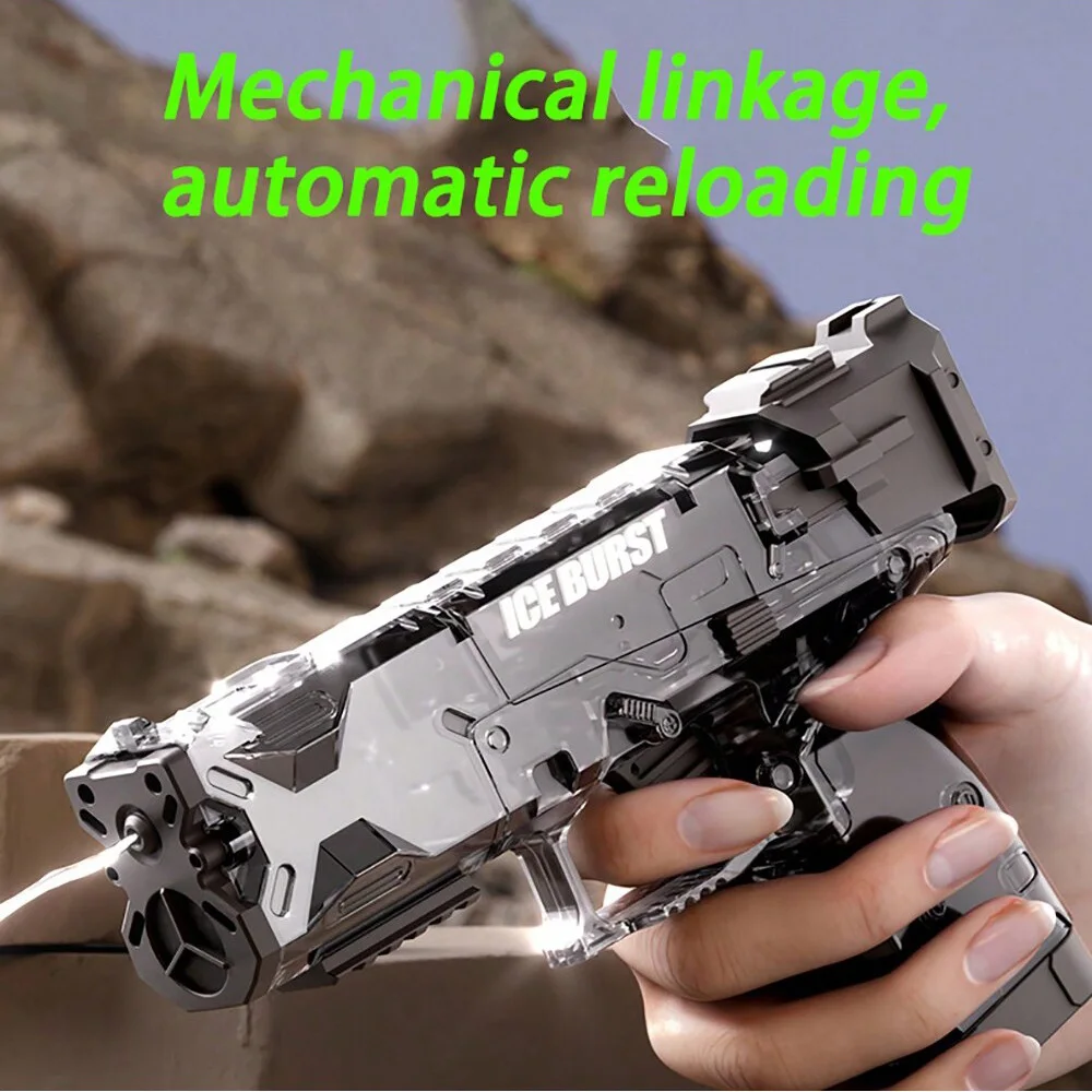 New Summer Transparent Cool Outdoor Water Gun Toy Manual Burst Water Gun Automatic Back Boring Desert Eagle Pistol Water Toy Gun 3