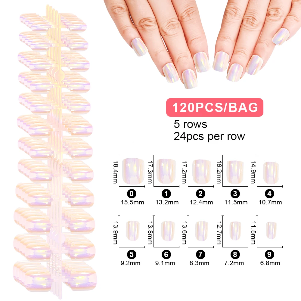 120pcs Detachable Square Coffin Fake Nail Tips