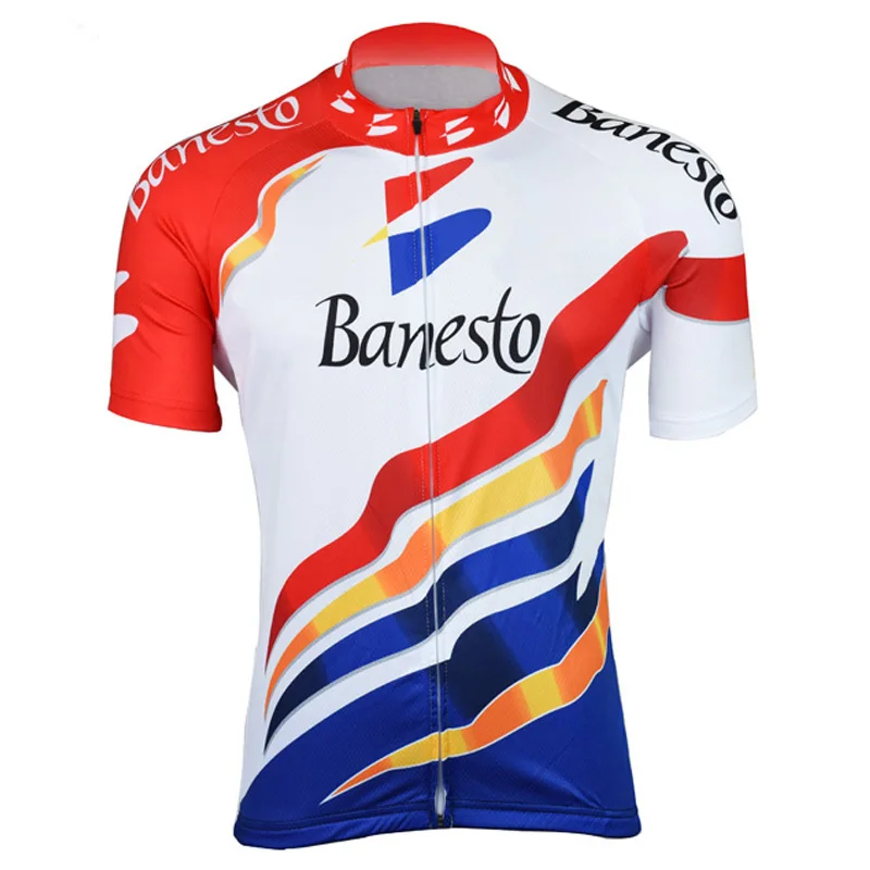 Retro Team Men Short Sleeved Cycling Jersey Summer Breathable Classic Bike Clothing 2