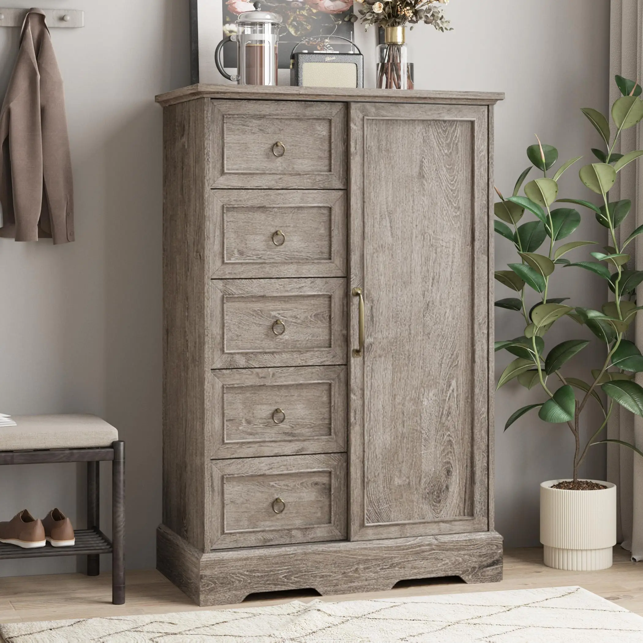 5-Drawer Farmhouse Dresser 3
