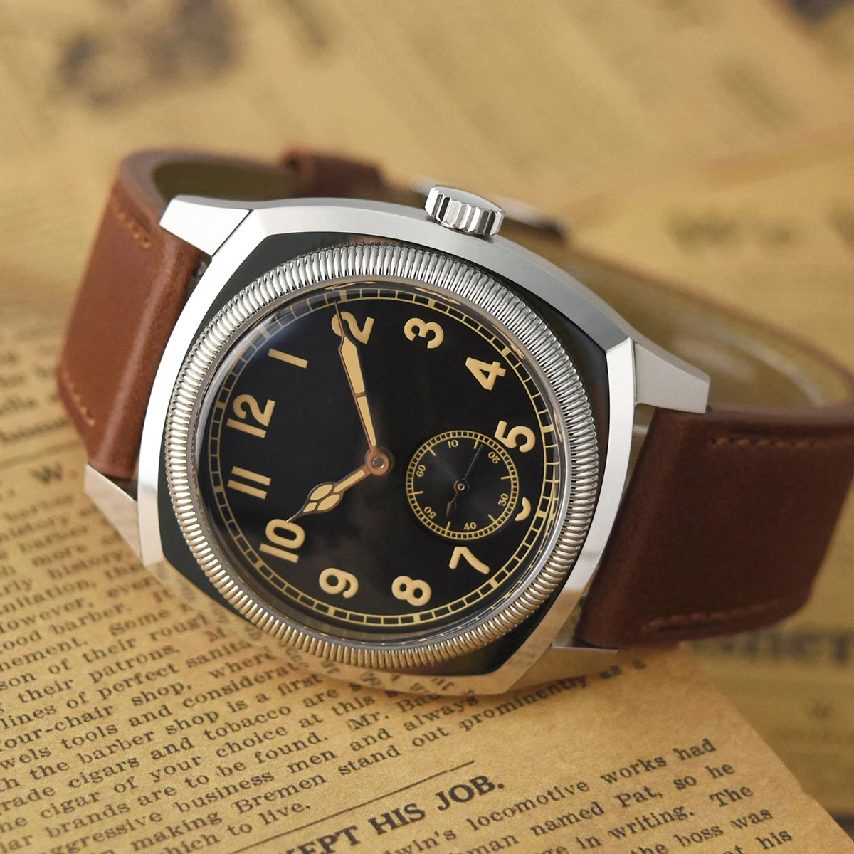 Hruodland F018 Classic Automatic Dress Men\'s Watches no logo Seagull ST17 Mechanical Stainless Steel Dress Wristwatch for Male
