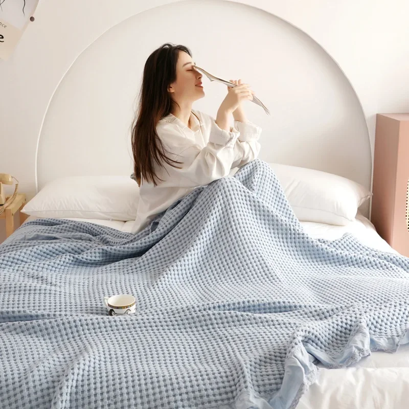 Cotton edge waffle towel quilt towel blanket blanket summer cool quilt air conditioner quilt 2