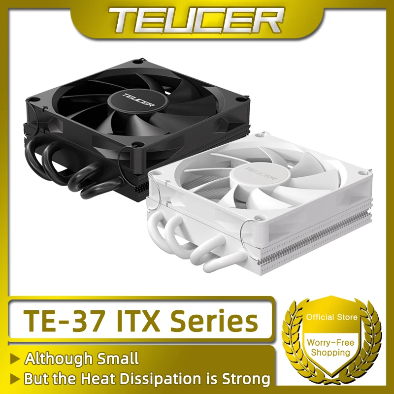 TEUCER TE-37 CPU Cooler 37mm 120W ITX PWM Fan LGA1700 AM5/AM4