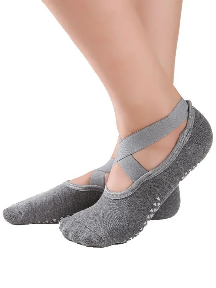 Bandage Yoga Pilates Socks for Women Ballet Dance Cotton Socks Anti-slip Woman Sport Sock Gym Workout Slipper Running Grip Sock 6 S8e87bd74b6cd490ab5c375de59c670c5a