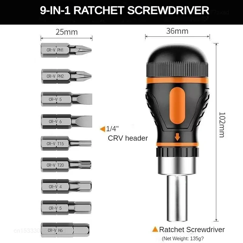 Screwdriver Set MIJIA 9 In 1 Adjustable Ratcheting Magnetic Nut Driver Multifunctional Electronic Repair Hand