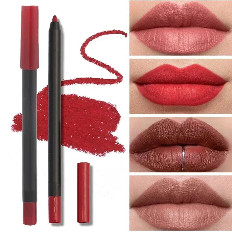 Nude Brown Lip Liner Pencil Lipstick Matte Smooth Waterproof Lipliner Long Lasting Non-stick Cup Lipstick Pen Beauty Cosmetics 4