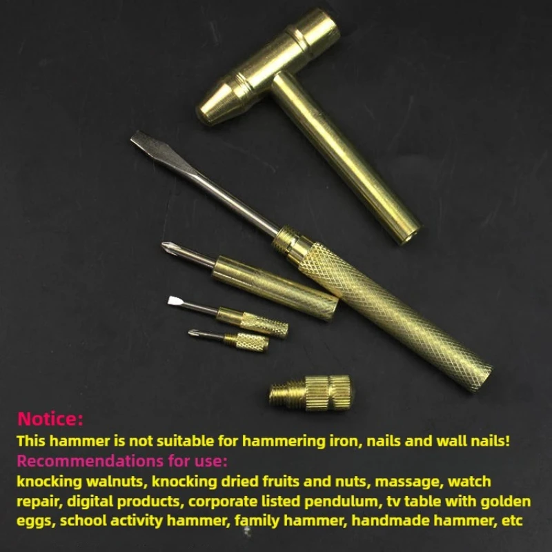6-in-1 Multifunctional Mini Hammer Small Hammer Walnut Cracker Screwdriver All-in-One Handy Tool for Home Outdoor