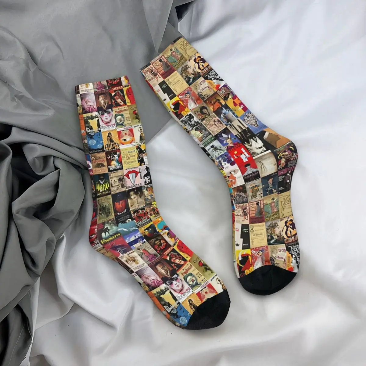 Hot Sale Opera Fashion Funny Printed Polyester Long Socks Harajuku Comfortable Breathable Happy Gift sockings For Unisex