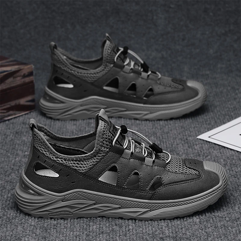 Men Casual Sneakers Vulcanized Shoe Gyms Summer Comfortable Breathable Platform Fashion Hollow Versatile Sandals