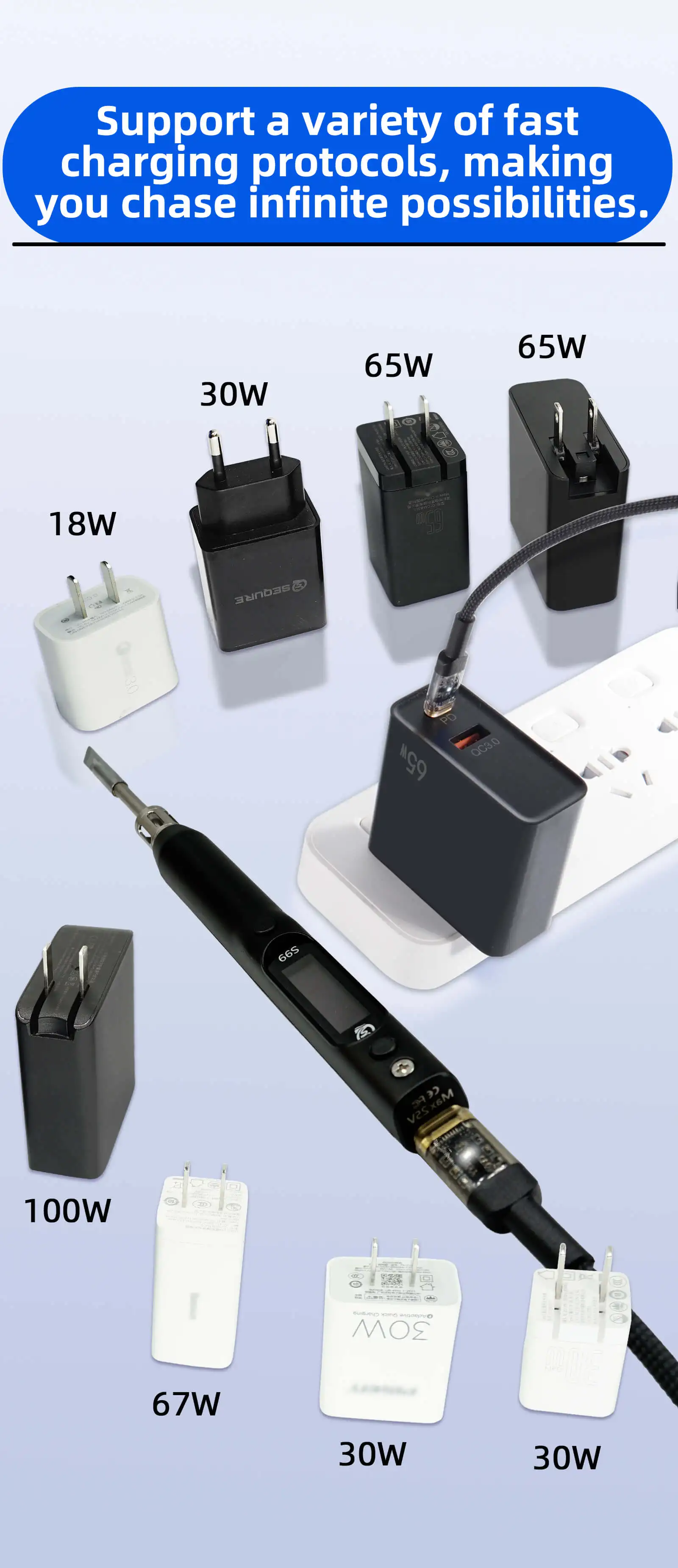 S8e87eb5f8b4c4a44bb49b6a7f83db642e SEQURE S99 Soldering Iron Compatible with JBC245 Tip Support PD|QC|DC|PPS Power Supply for Drone RC Model Welding Repair Tool