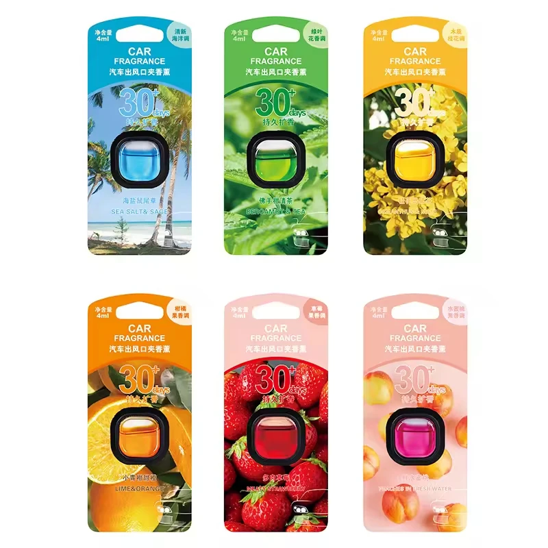 Hot Sell Long Lasting up to 30 Days Car Air Freshener Vent Perfume with Vent Clip 50pcs