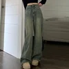 2024 Vintage Jeans Women Irregular High Waist Slimming Wide Leg Mop Long Pants Fashion Blue Baggy Jeans Y2K Streetwear Pants 3