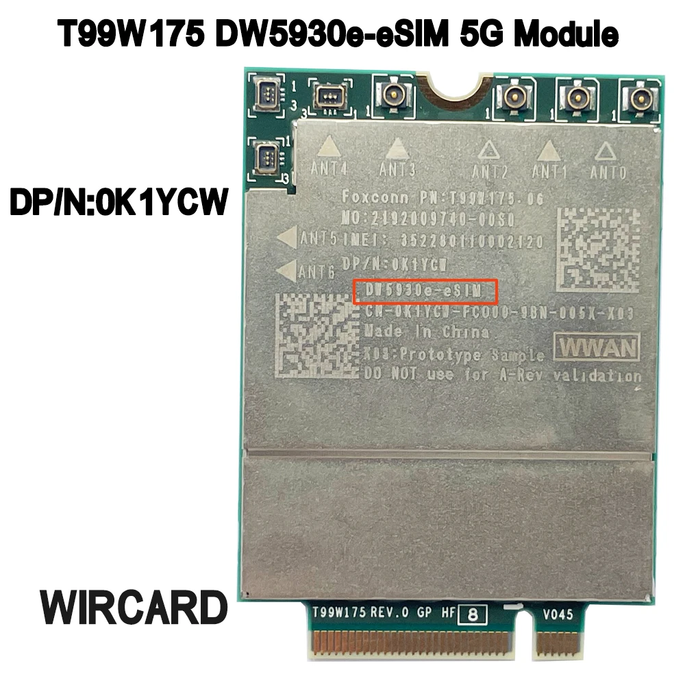 Módulo para Laptop Dell 1gbps Cat 16 Dell Latitude 5430 7330 7430 7760 7760 9420 9520 dp n 0k1ycw T99w175 Dw5930esim X55 Foxconn5g