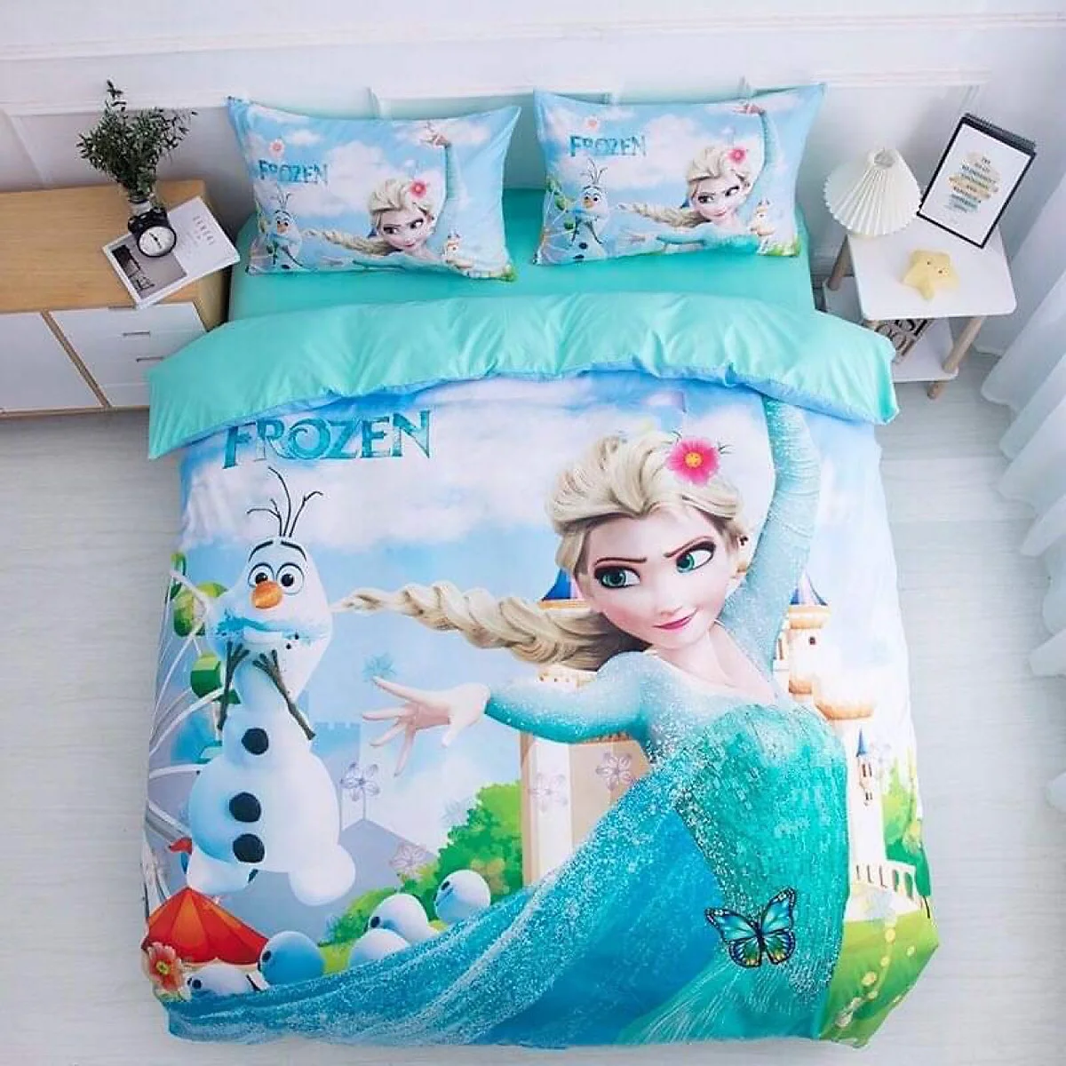 Description Picture 4 of itemElsa, Princess Aina, Frozen Christmas Gifts 3D Children'S Bedding Set 3-Piece 1 Quilt Cover Comforte 100% Polyester Anime Home