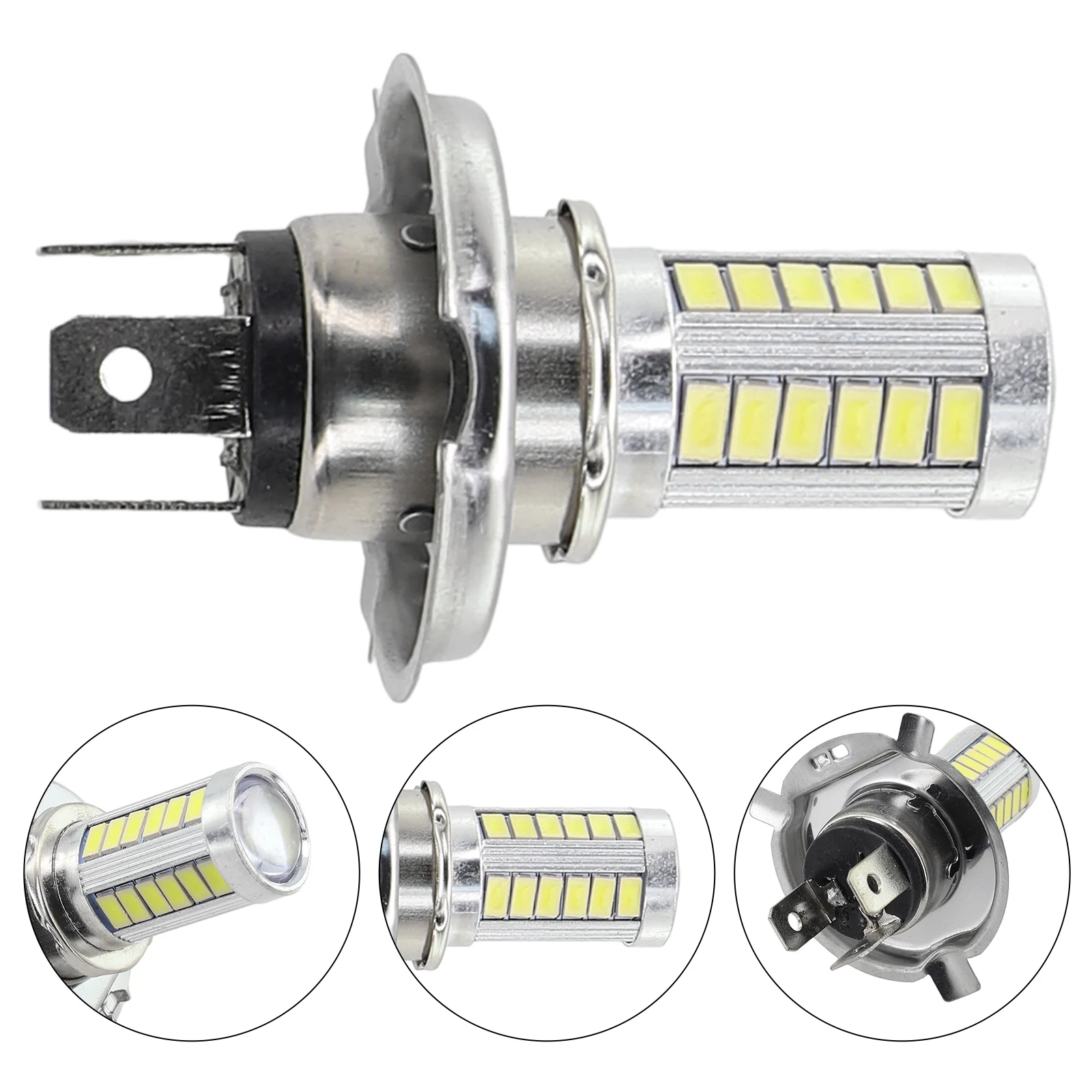 

LED Front Fog Light Lamp Beads 5630-33SMD Universal Shade 12V H4 H7 H1 H3 IP67 Protection 1500 Luminous Flux 360° Lighting