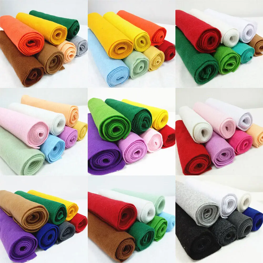 Multicolor Soft Felt Fabric 20x90cm Non-woven Felt Sheet DIY Sewing Doll Craft Accessories 1.4mm Thick