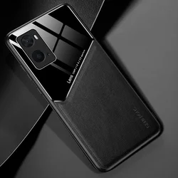 Deluxe PU Leather Phone Case with Car Holder and Silicone Grip for OPPO A57S (Black)
