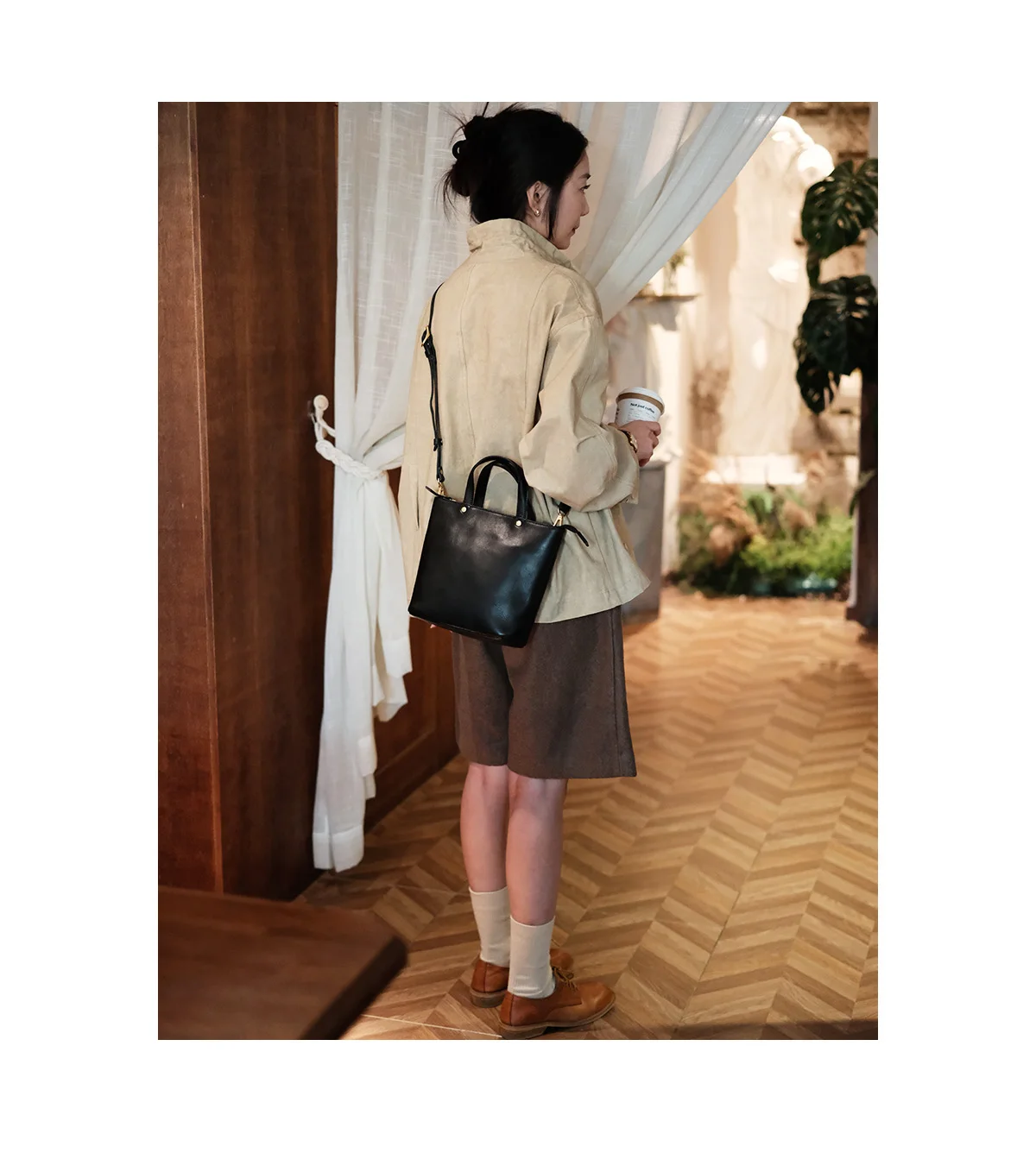 Lässige, einfache, hochwertige Damenhandtasche aus echtem Leder für Wochenendpartys, handgefertigte Umhängetasche aus echtem Rindsleder für Damen – Detail 7