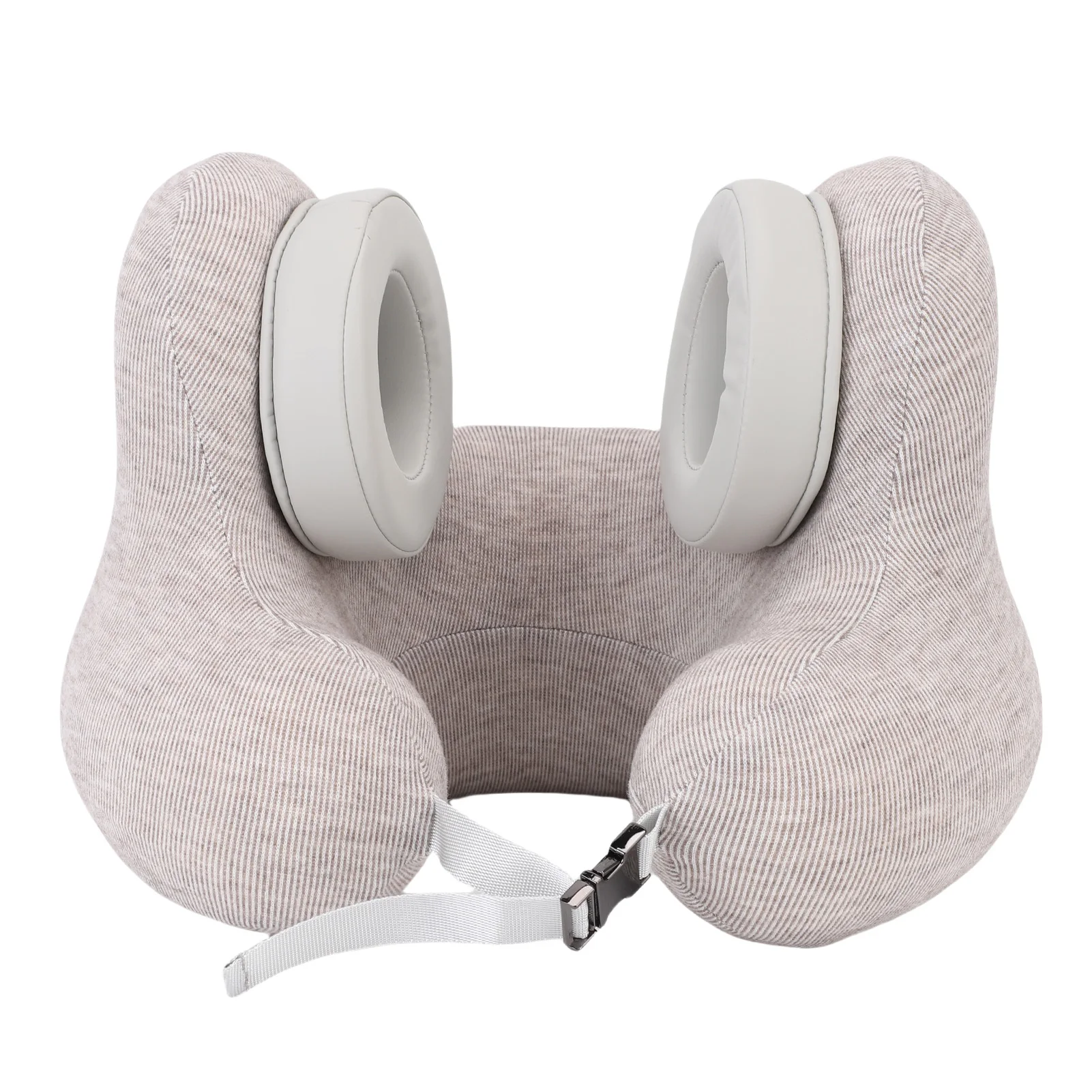 Neck Pillow Noise Reduction Detachable Magnetic Ear Muffs 360° Support Skin Friendly U Shape Neck Pillow for High Speed Train