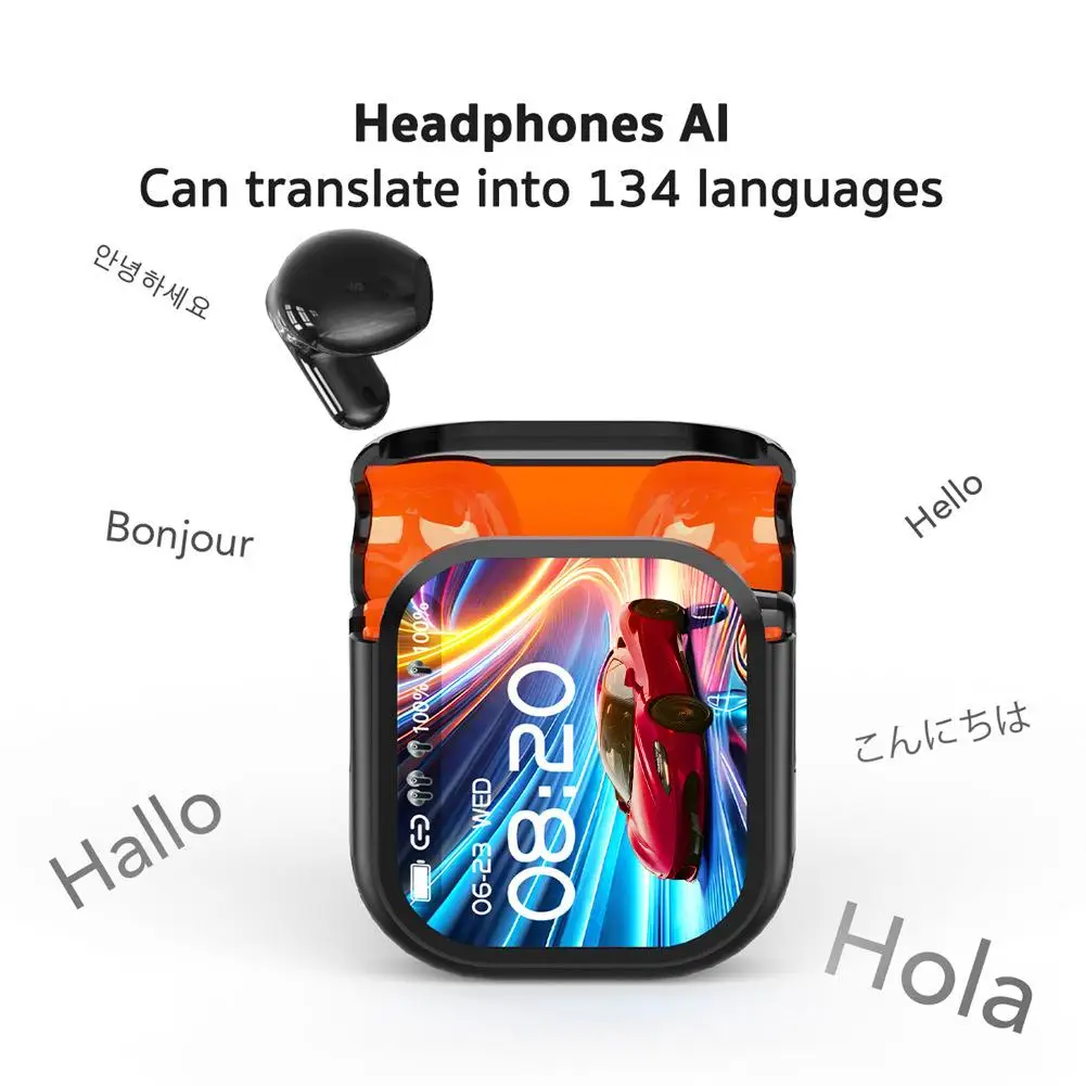 Enhanced Wireless Earbuds with Smart Display and AI Noise Cancelling Features