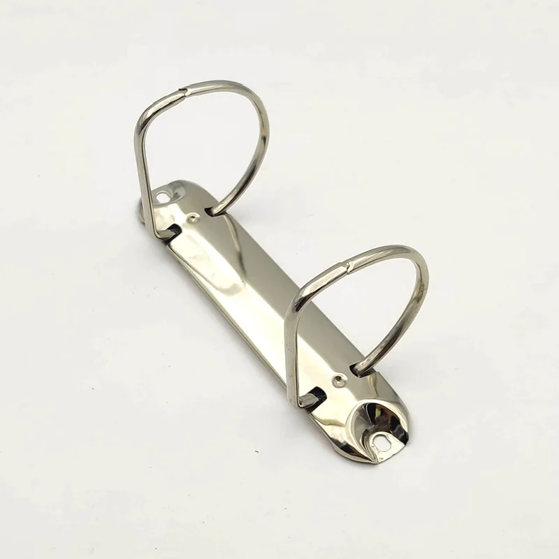 2 Rings Binder Clips D Shape 50mm DIY Notepad Metal Binder Clip Loose-leaf File Folder Notebook Binding Hoops Ring