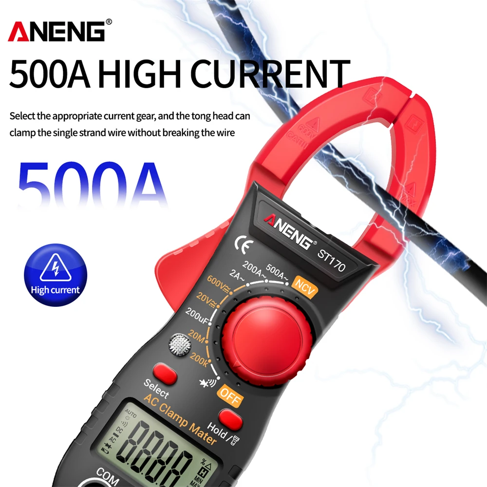Car Repair Clamp Meter 1999 Counts professional ANENG ST170 multimeter AC/DC Voltage Tester Capacitance NCV electricians tools