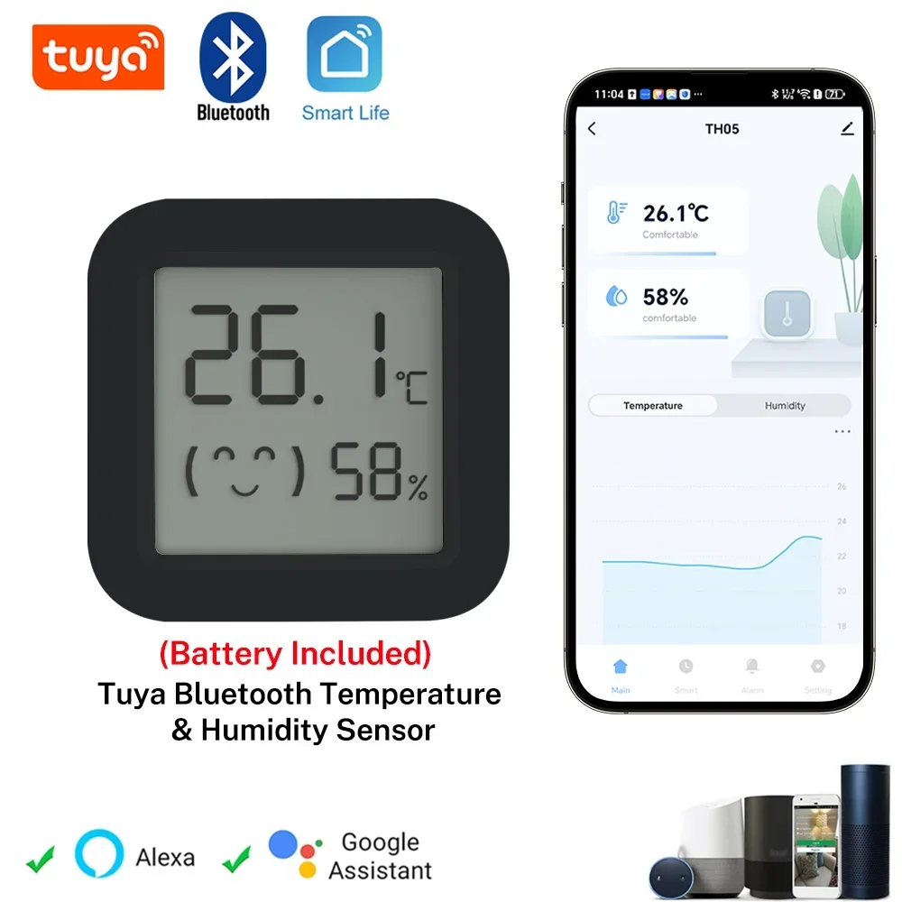 Sensor Mit Display Tuya Temperatur Feuchtigkeit Sensor mit Mini LCD Display Bluetooth APP ...
