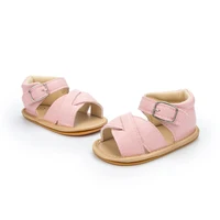 Baby Girl Sandals Baby Shoes Flats Leather Rubber Sole Anti-Slip First Walker Newborn Toddler Sandals Girl Crib Shoes Summer 2