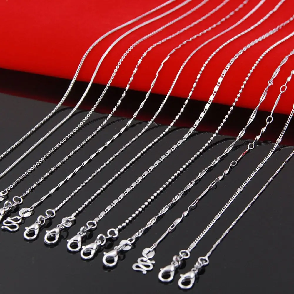 Silberketten Für Damen Und Herren Schlichte Schlangenkette_voghion.com