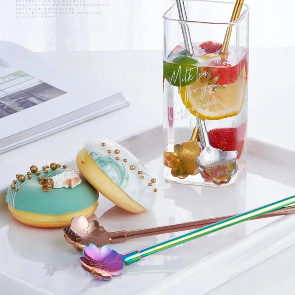 Detachable Drinking Straw Spoon Durable 2 in 1 Stainless Steel Coffee Milk Tea Spoon Straw for Dining Coffee Stirring