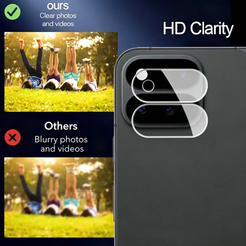 Enhanced Camera Cover - 3D Curved Anti-Scratch Protective Lens Film with Outer Glass Cap