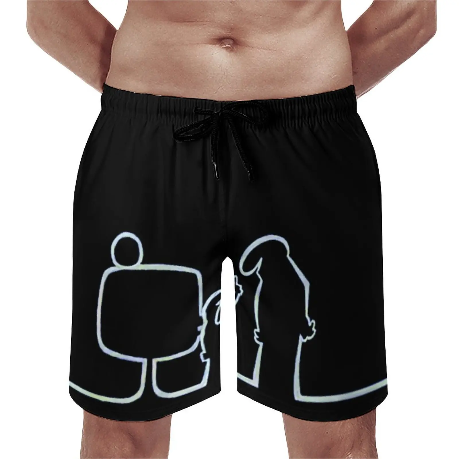 

Summer Weather Arbitrary Beach Shorts Balum La Linea 7 Sea Beach Breathable Quick Dry Funny Loose Adjustable Drawstring Loose El