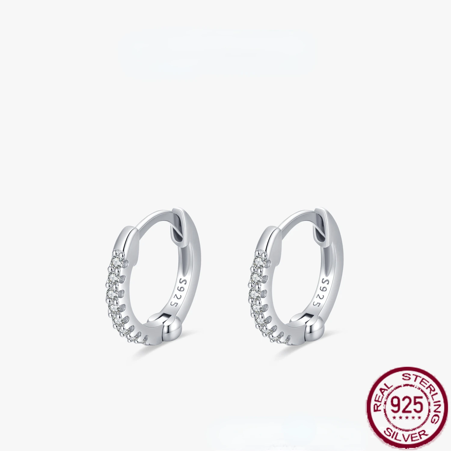 

Серьги из серебра S925 пробы, простые и универсальные, вставки из микробриллиантов, элегантные и уникальные серьги для женщин