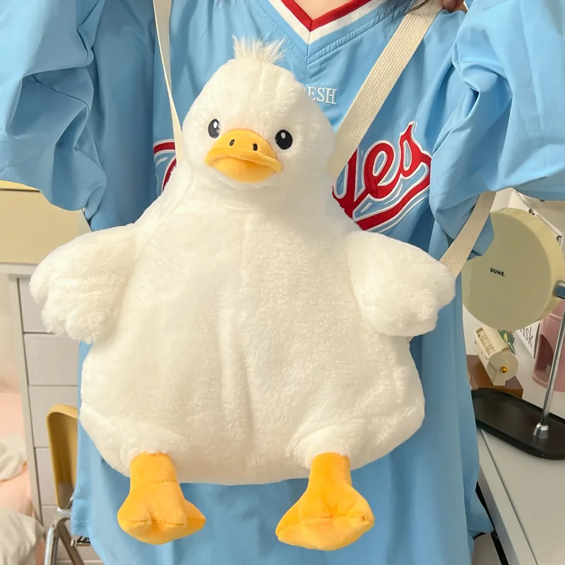 

Women Cute cartoon plush duckling backpack 2024 new all-matching doll plush doll bag student backpack