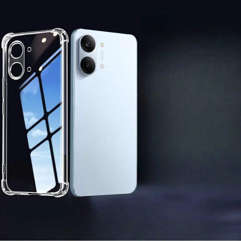 Shockproof Transparent Silicone Back Cover with Airbag Design