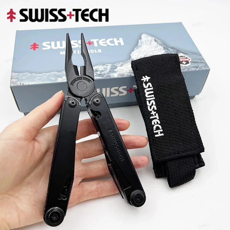 SWISS TECH 18 in 1 멀티툴 펜치 접이식 다기능 조합 도구 포켓 나이프 휴대용 EDC 야외 장비