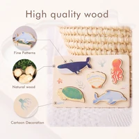 Holz Puzzle Montessori Ozean Tiere Lernspielzeug – Bild 4