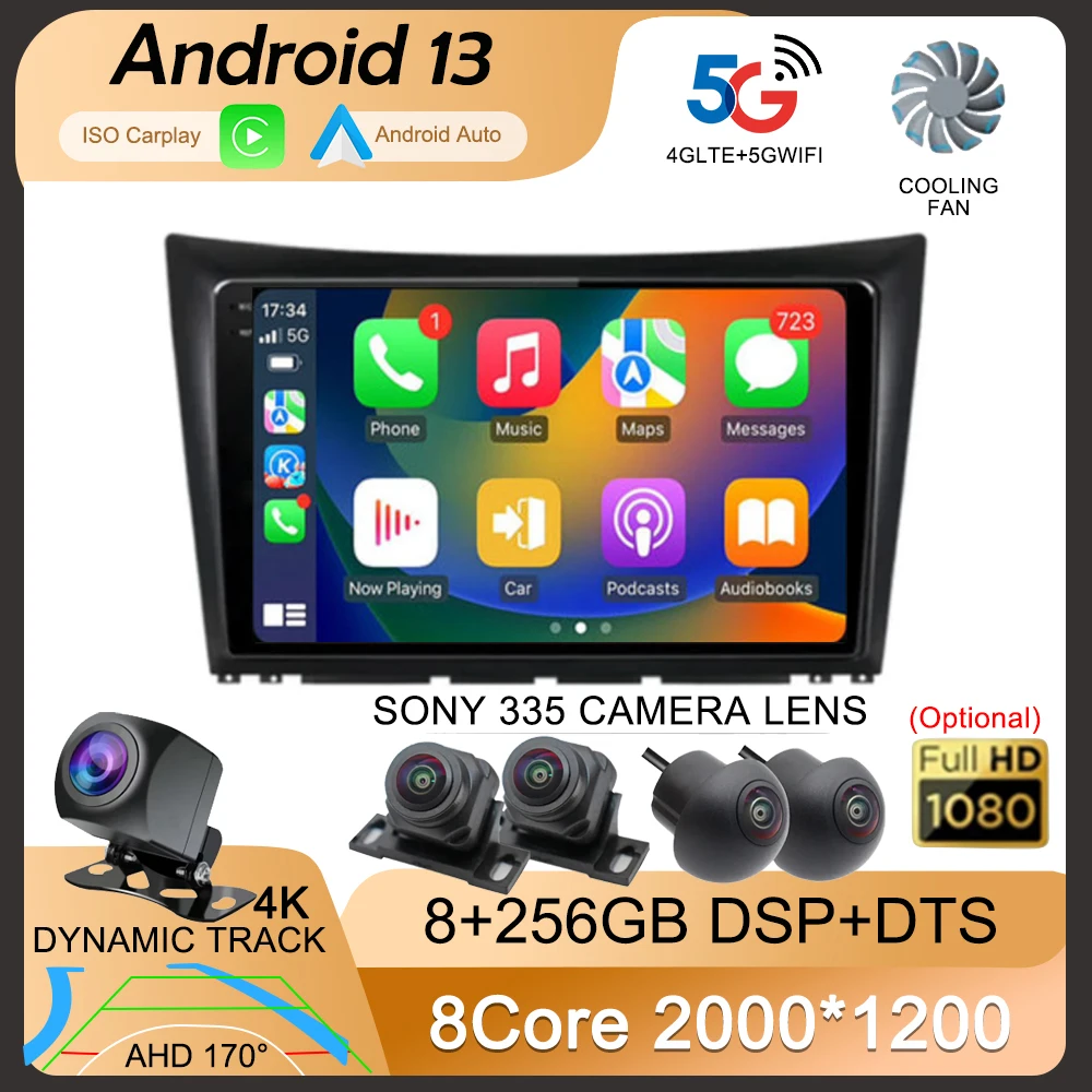 

Автомобильный радиоприемник на Android 13 Carplay с Wi-Fi и 4G для Dongfeng S30 H30 Cross 1 2011-2018, мультимедийный плеер с GPS-навигацией, стерео 2din