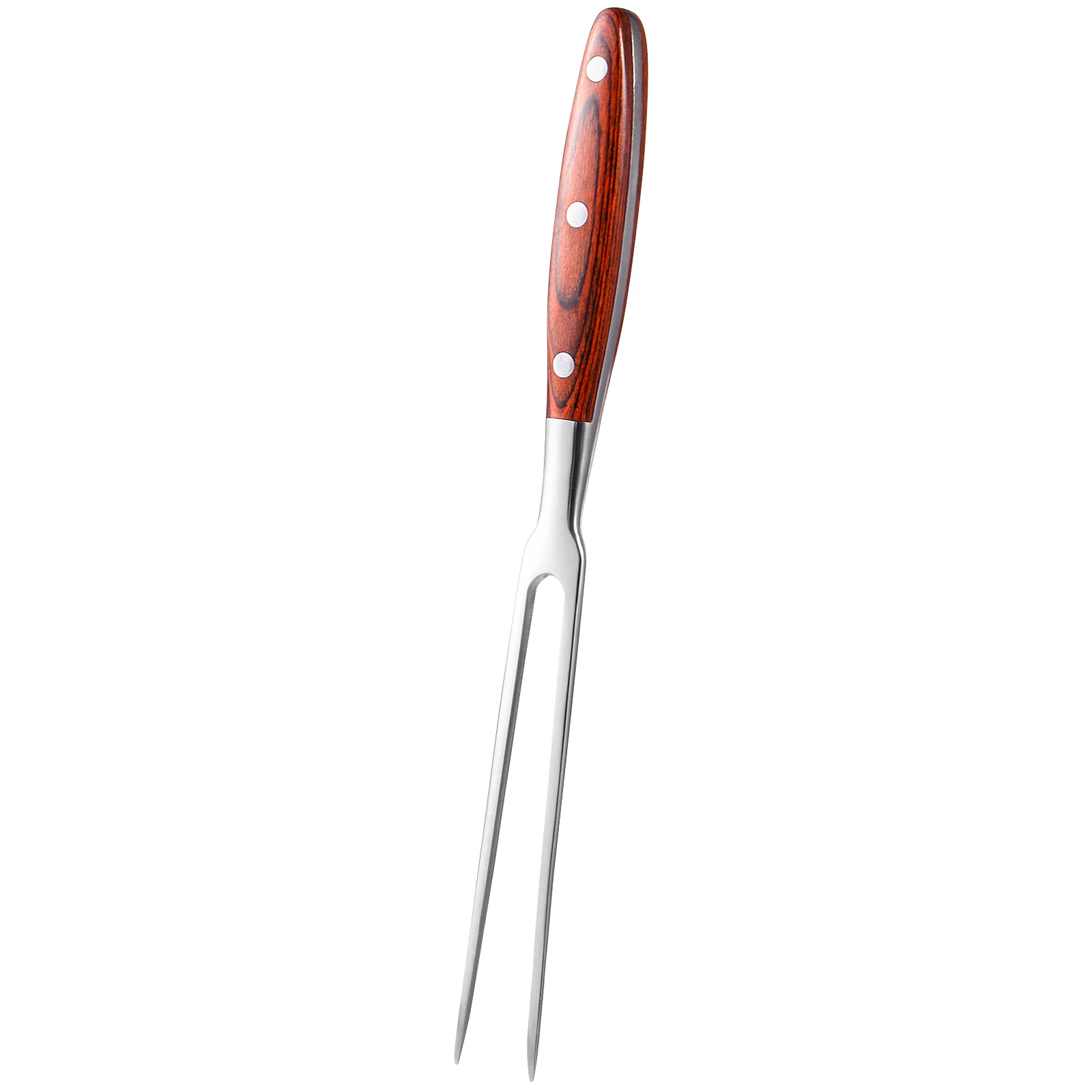 Double Prong Stainless Steel Meat Fork Barbecue Grilling Tool With Wooden Handle For Metal Cooking Utensil Two Prong Fork Meat