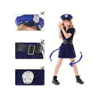 Costumes de jeu de rôle de Police pour filles, uniforme de ceinture d'officier féminin, spectacle de fête de carnaval, jouets de Police d'halloween, cadeaux 3