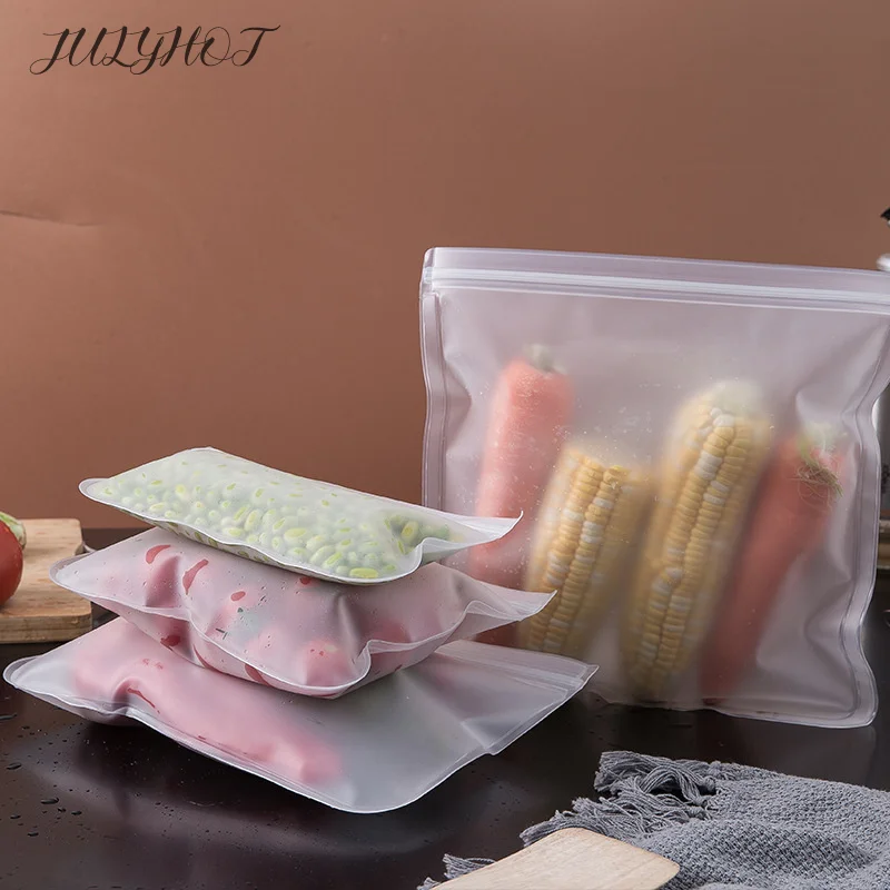 Silicone Food Storage Bag Reusable Stand Up Zip Shut Bag Leakproof Containers Fresh Food Storage Fresh Wrap Ziplock