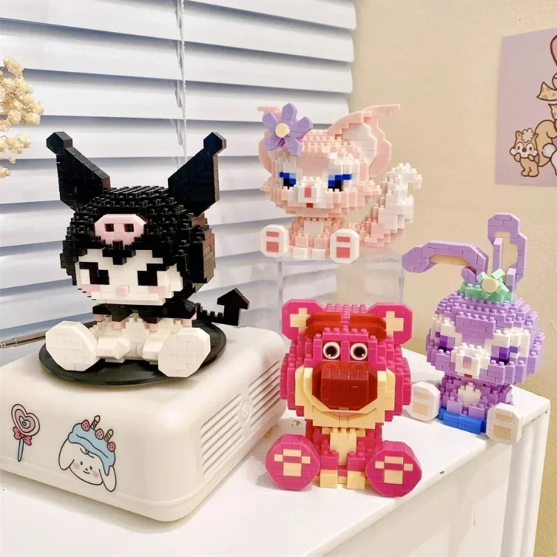 

New Original Sanrio Kuromi Mini Building Block Disney Lotso Toys for Baby The Boys Building Block Toys Kids Birthday Gifts