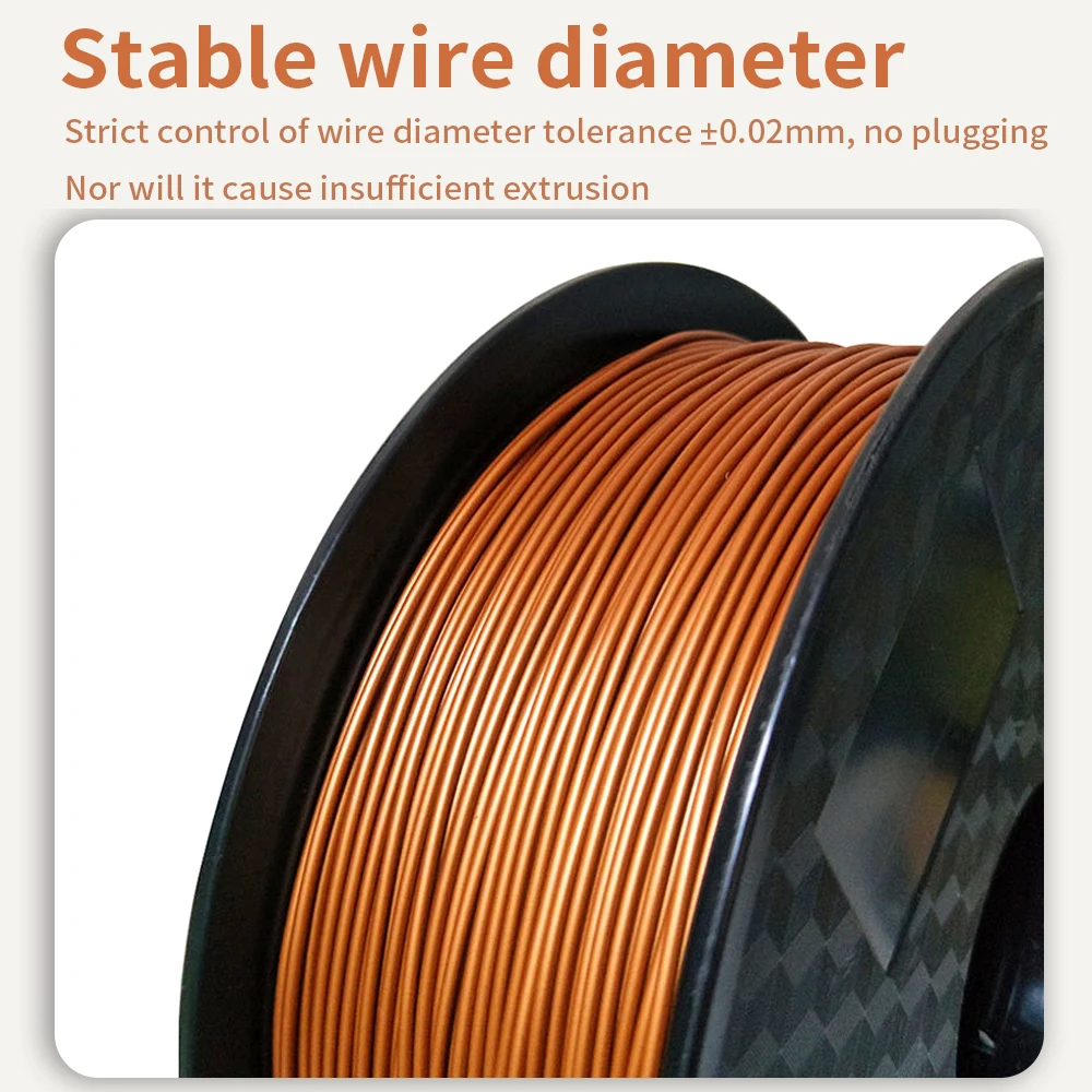 Filamento de Impressora 3d Brilho Metálico Pla Material Fdm 175 mm Cobre Vermelho Aço Ferro Consumíveis 1kg - Imagem 5