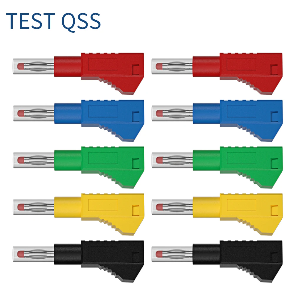 Qss-plugue Banana Retrátil Fio Empilhável Conector de Solda Ferramentas Elétricas Faça Você Mesmo mm Q.10043 Bainha de Segurança 10 Pcs
