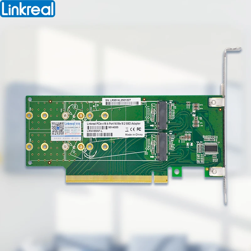 Linkreal Pcie X16 para Portas M.2 Nvme Adaptador Ssd-baixo Profile-lrnv95nf-l - Imagem 3