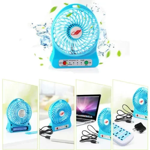 

18650 Battery Fan Cooling Mini Portable Usb Rechargeable Fan Portable Rechargeable LED Light Fan Cooler Mini Desk USB